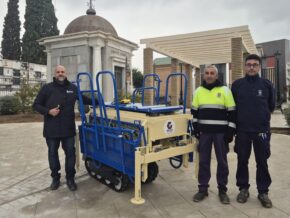 ENTREGA DE LA PLATAFORMA PORTAFÉRETROS MTC ORUGA 2PT INTERFRONT EN CASTILLEJA DE LA CUESTA (SEVILLA) - GRUPEMA